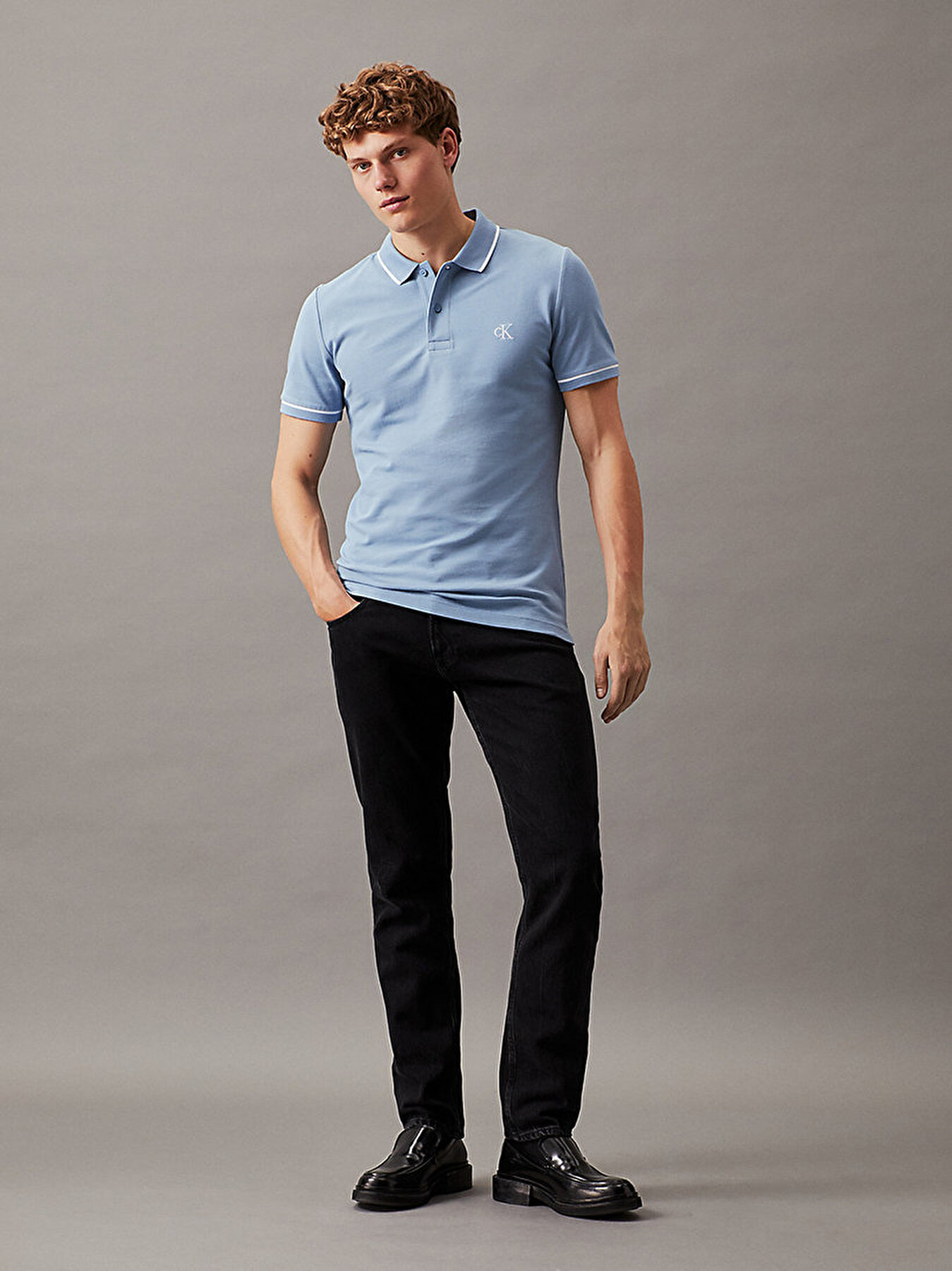 Erkek Tipping Slim Polo T Shirt