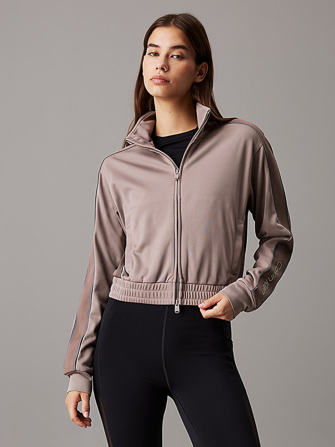 Kad n Fermuarl Sweatshirt Kahverengi 00GWF4J402NZ8 Calvin Klein
