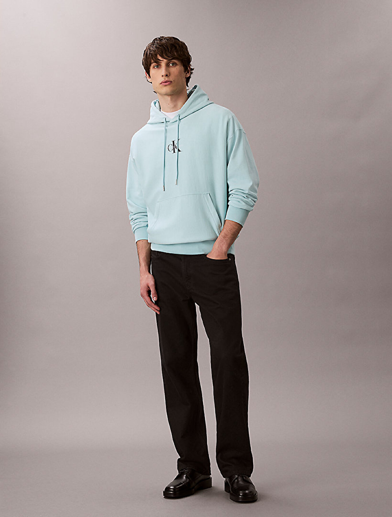 Erkek Premium Terry Micro Sweatshirt Mavi LV04RC281GCJ9 | Calvin Klein