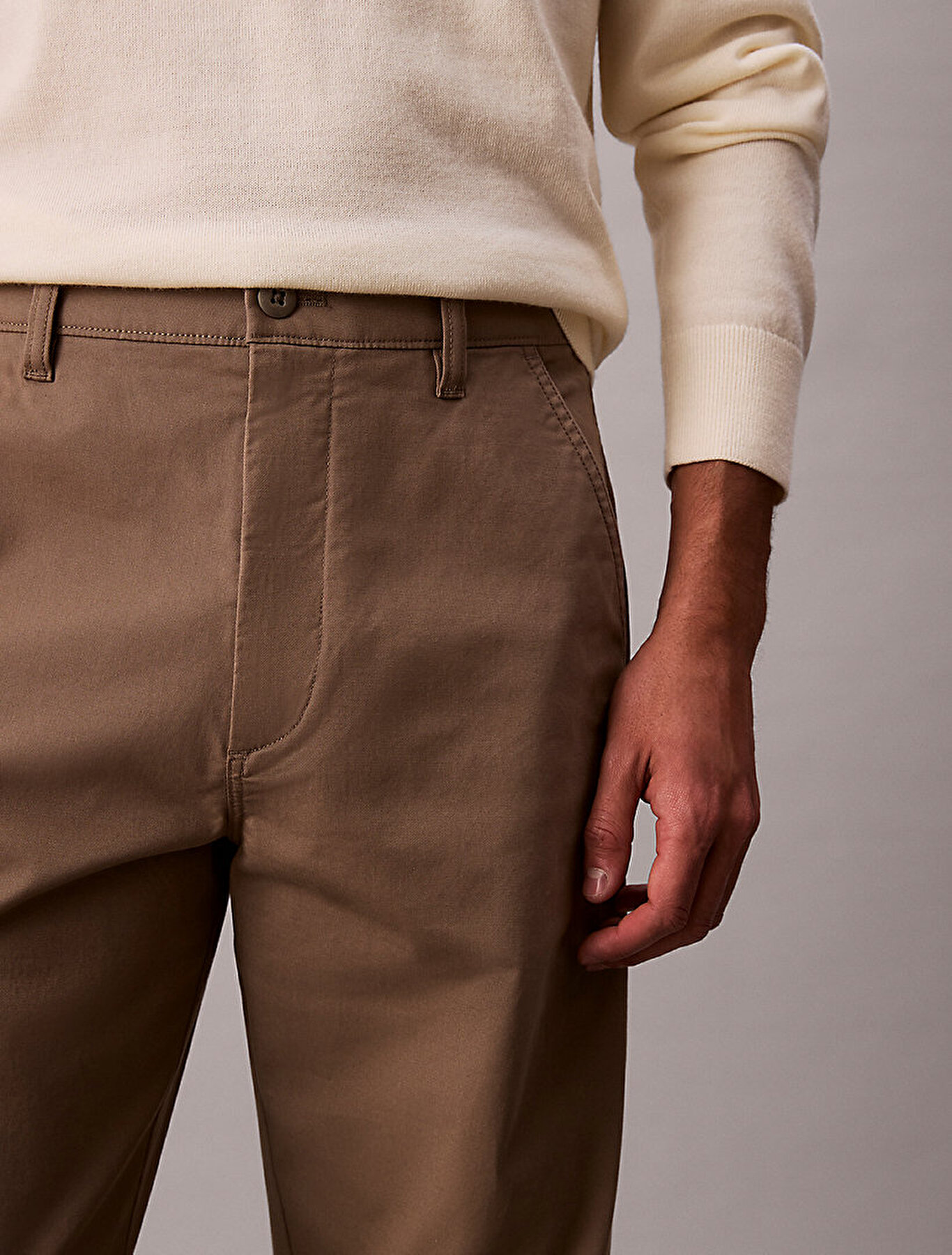 Erkek 90s StraightTwill Pantolon Kahverengi LV04RB602GGPF | Calvin