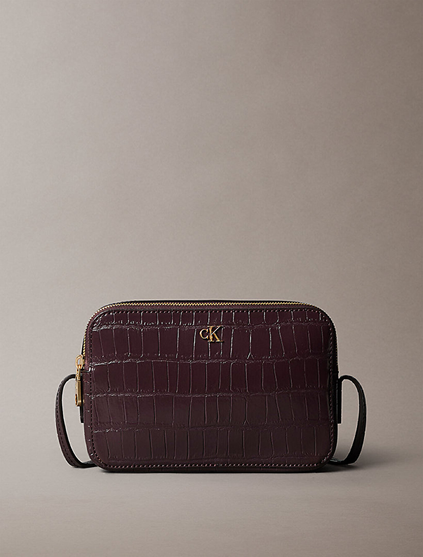 【CK】 Kadın CK Croc Camera Çanta Bordo LV04F3285GBAP | Calvin Klein