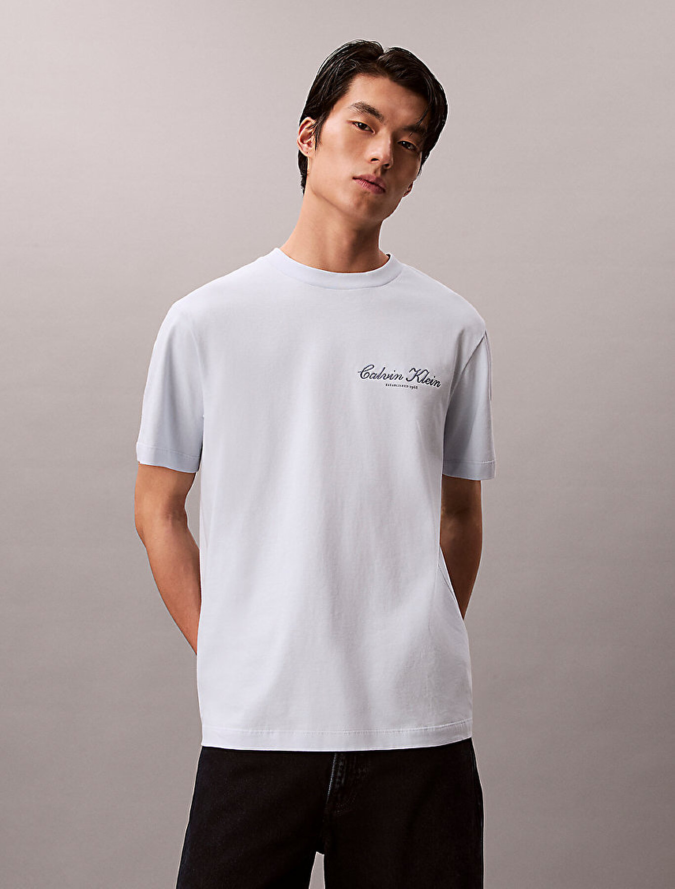 Erkek 20s March Graphic T-shirt Mavi LV04RF822GCIQ | Calvin Klein