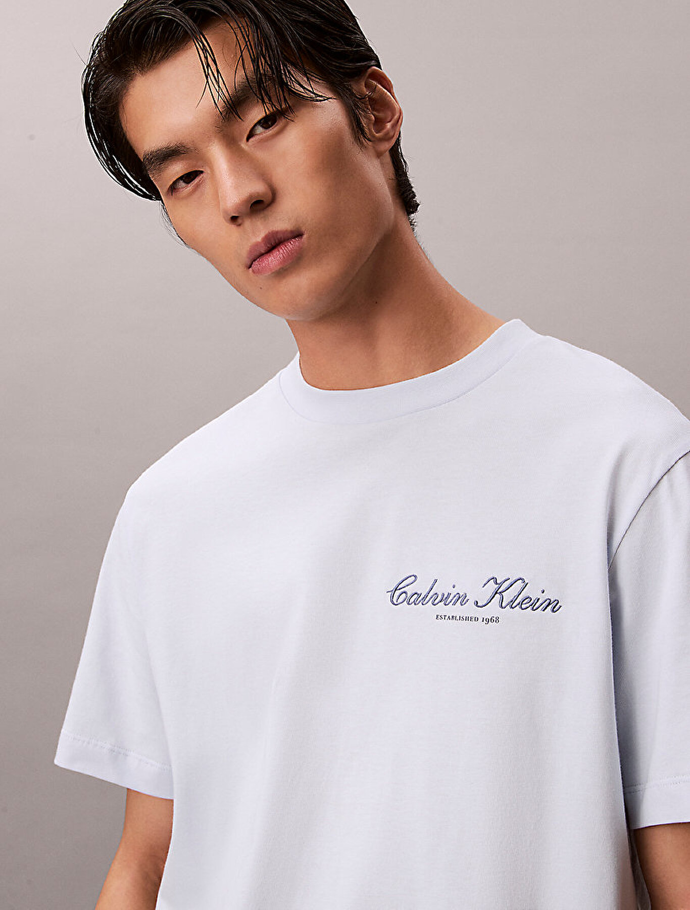 Erkek 20s March Graphic T-shirt Mavi LV04RF822GCIQ | Calvin Klein