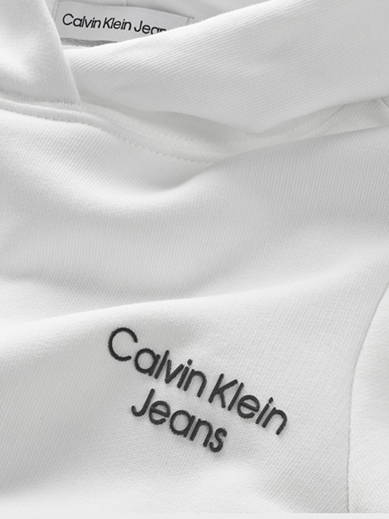 Erkek Çocuk CKJ Stack Logo Hoodie Sweatshirt Beyaz IB0IB01293YAF | Calvin  Klein