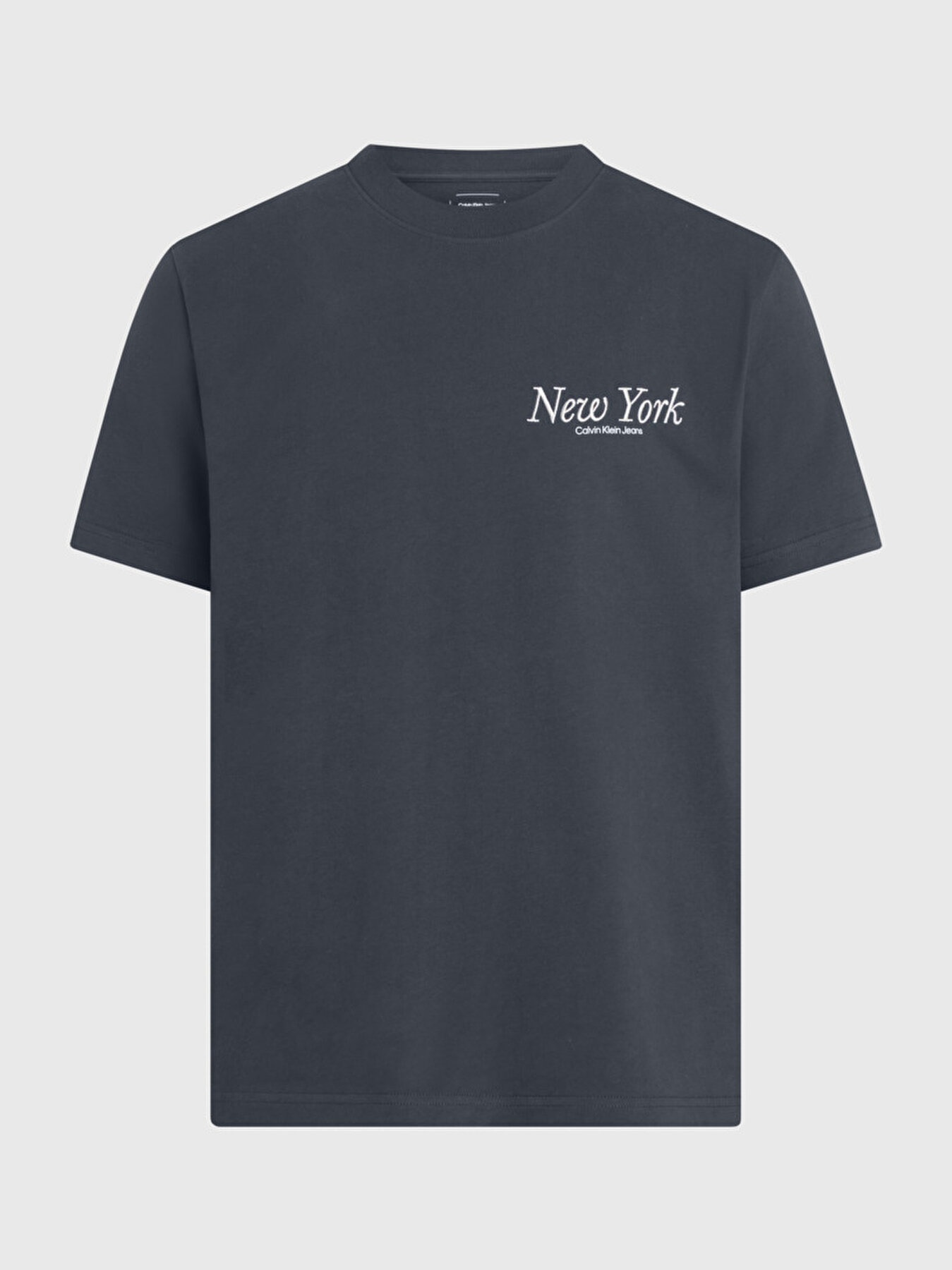 Erkek New York Script T Shirt Lacivert J30J326862PPK Calvin Klein
