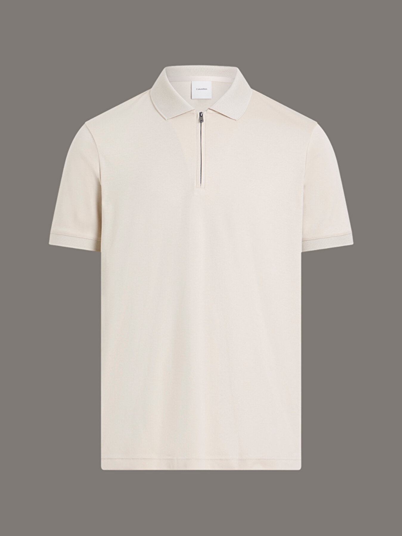 Erkek Liquid Touch Welt Polo T-shirt Bej K10K112754PDV Calvin Klein