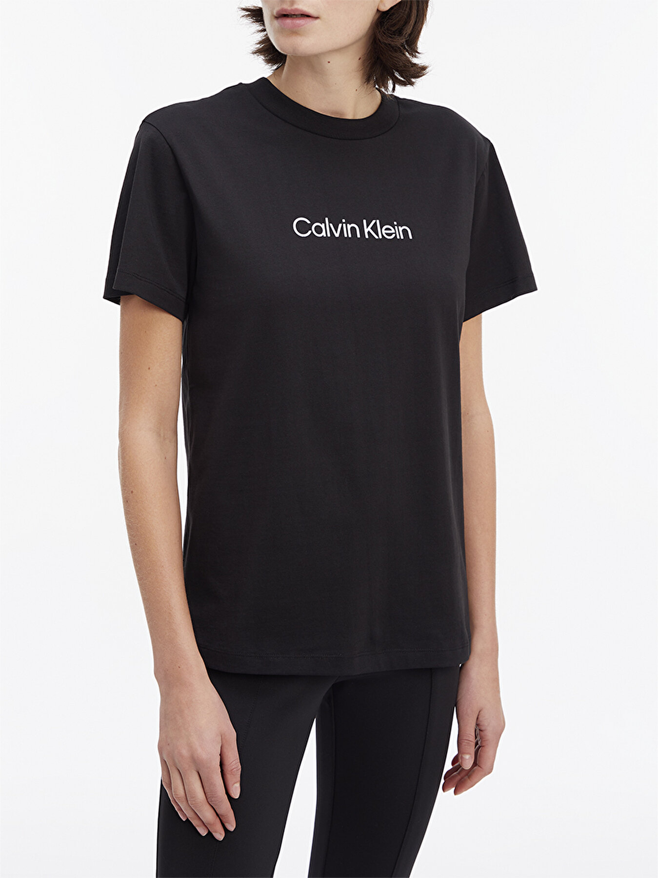 Regular Siyah Klein Logo T-Shirt Hero Calvin K20K205448BEH | Kadın