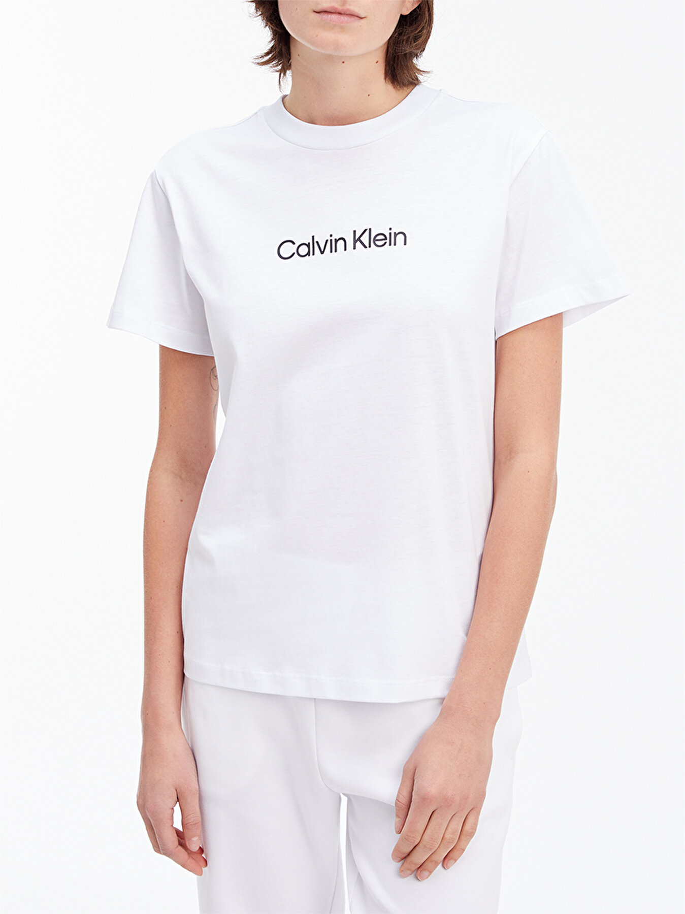 Kadın Hero Logo Regular T-Shirt | K20K205448YAF Beyaz Klein Calvin