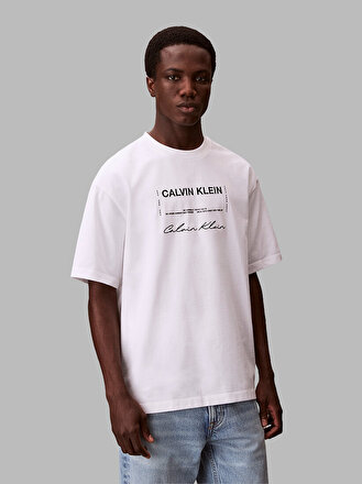 Man LIVE Tシャツ Erkek 16s Graphic T-shirt Beyaz LV04RE827GYAF | Calvin Klein