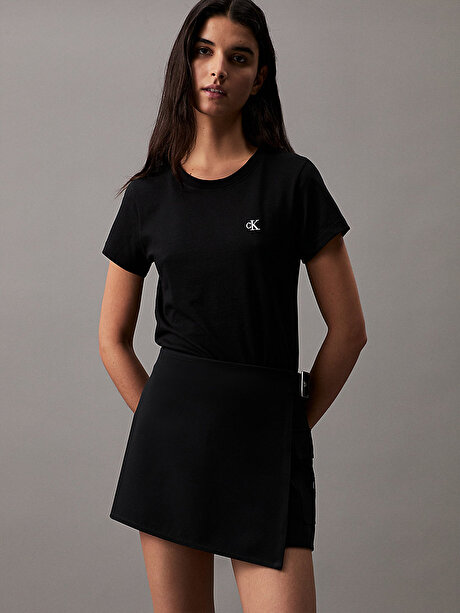 Kadın CK Embroidery Slim T-Shirt