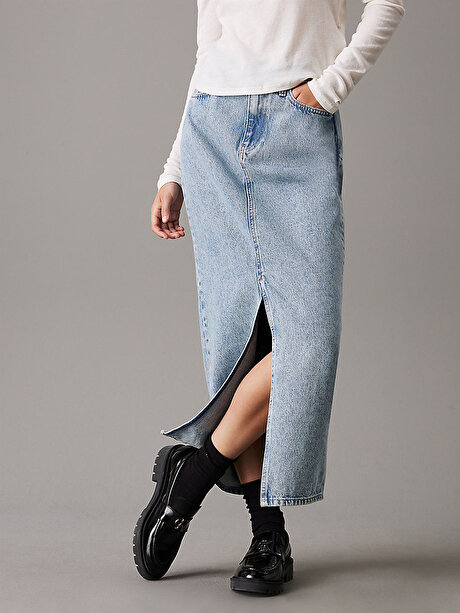 Kadın Maxi Denim Skirt