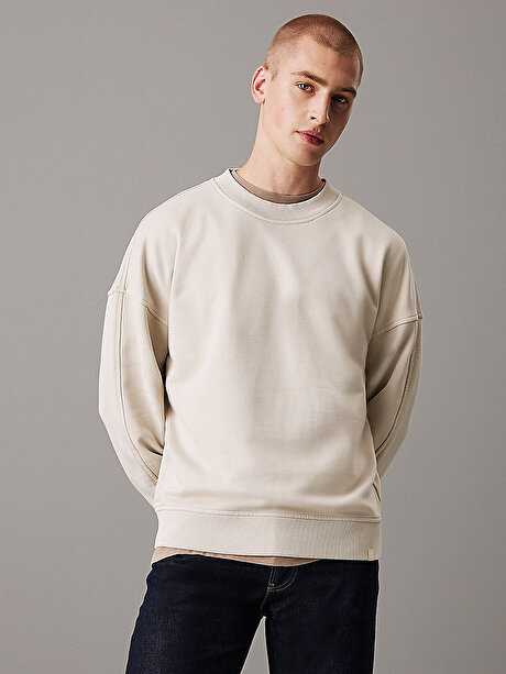 Erkek Washed Heavy Crew Neck Sweatshirt