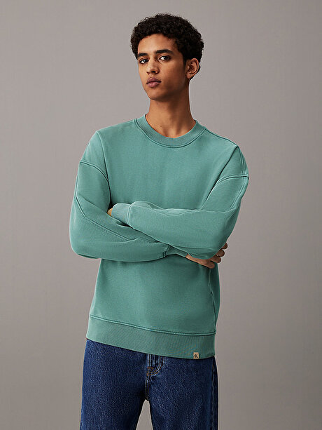 Erkek Washed Heavy Crew Neck Sweatshirt