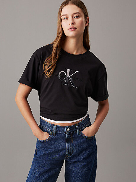 Kadın Embroidery Monologo T-shirt