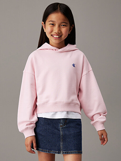 Kız Çocuk Handwritting Logo Hoodie