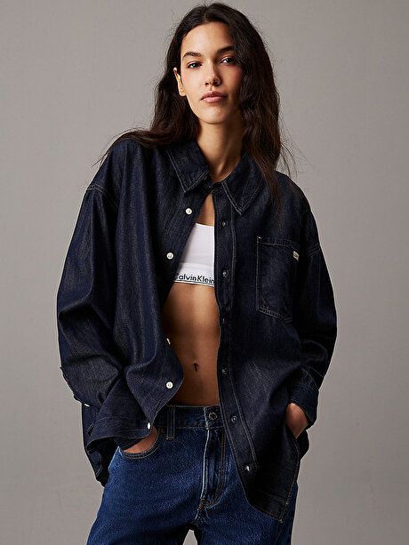 Kadın Oversize LS Denim Gömlek
