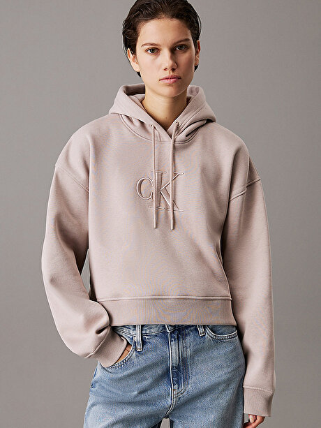 Kadın Raised Embroidery CK Sweatshirt