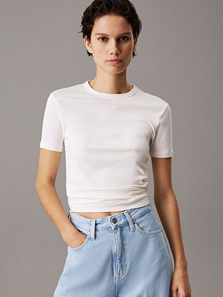 Kadın Modal Rib Slim T-shirt