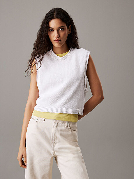 Kadın Linen Blend Loose Kazak