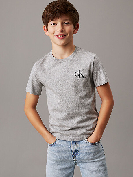 Çocuk Unisex Chest Monologo T-shirt