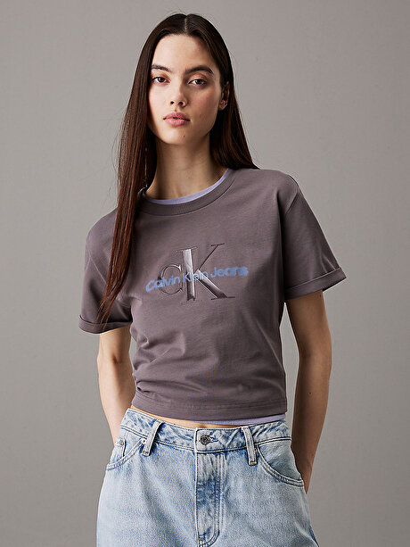 Kadın CK Cropped T-shirt