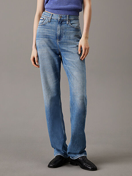 Kadın High Rise Straight Jean Pantolon
