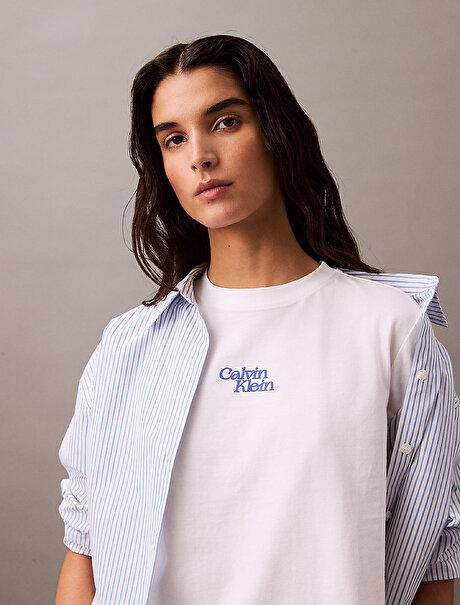 Kadın Flocked Logo T-shirt