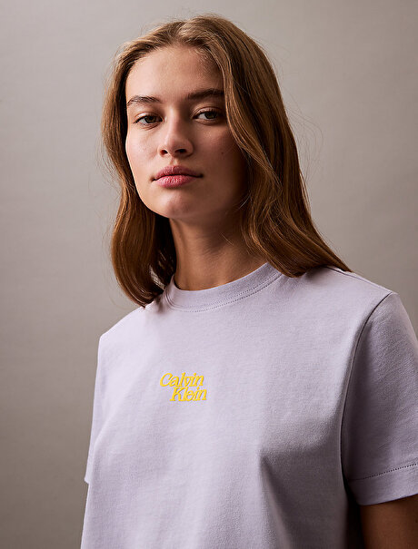 Kadın Flocked Logo T-shirt