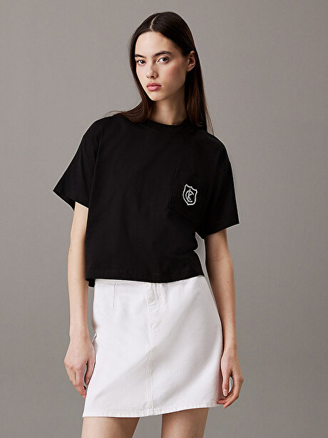 Kadın Boxy CK Crest T-shirt