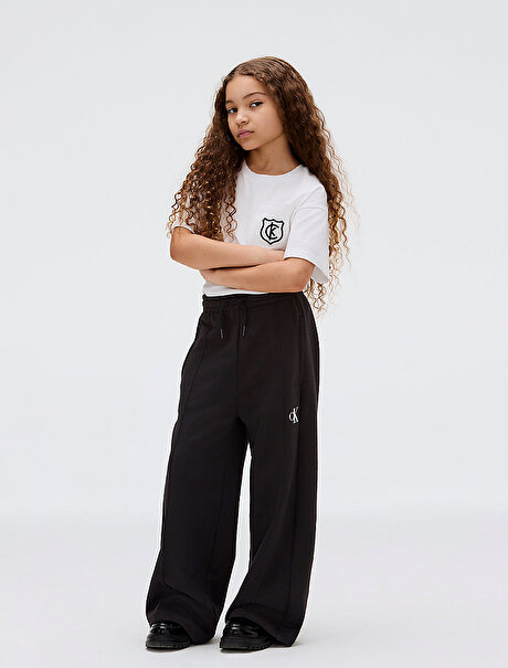 Kız Çocuk CK Logo Wide Leg Eşofman Altı