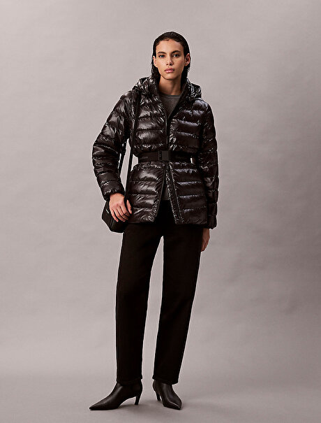 Kadın Belted Lightweight Puffer Mont