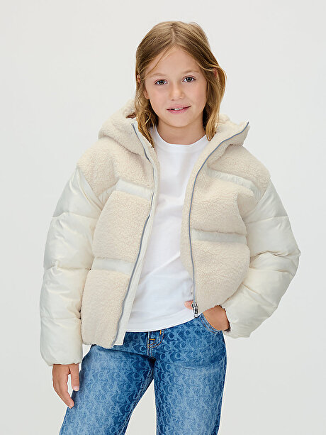 Kız Çocuk Teddy Shinny Puffer Mont
