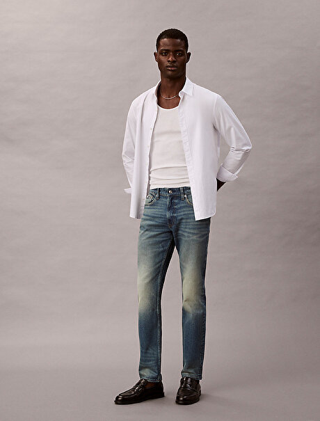 Erkek Slim İndigo Citrine Jean Pantolon
