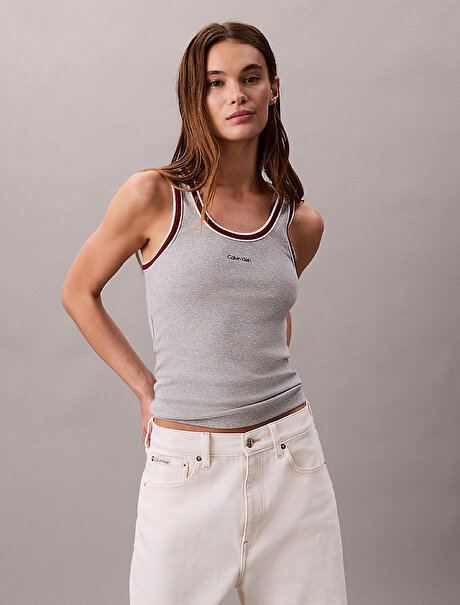 Kadın Color Block Cotton Tank Top