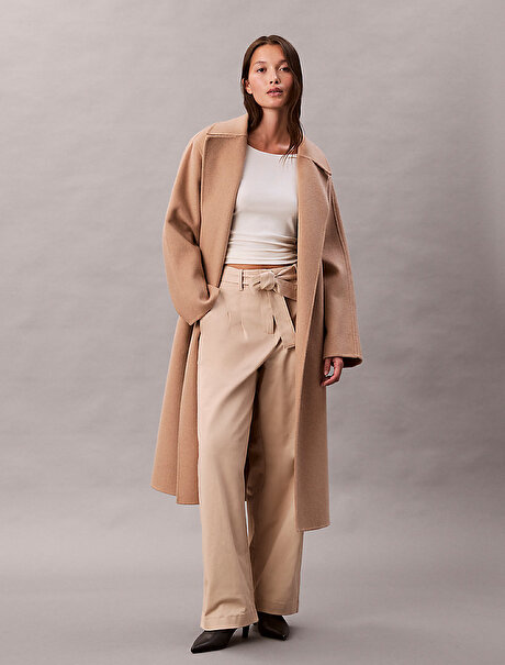 Kadın Cotton Twill Belted Pantolon