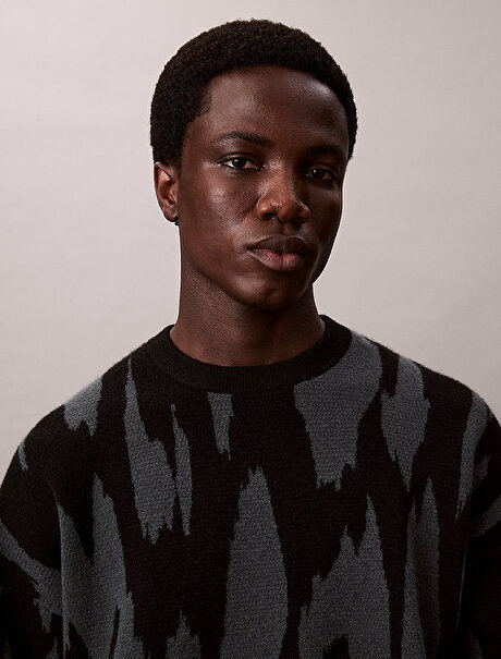 Erkek Abstract Jacquard Kazak