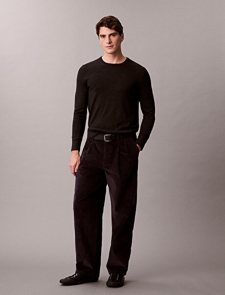Erkek Corduroy Pleated Pantolon