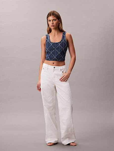 Kadın Low Rise Baggy Jean Pantolon