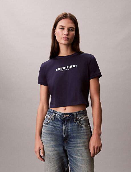 Kadın Logo Croppen T-shirt