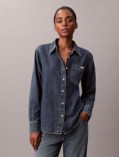 Kadın Classic Denim Gömlek