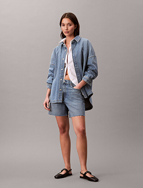 Kadın Denim Boyfriend Gömlek