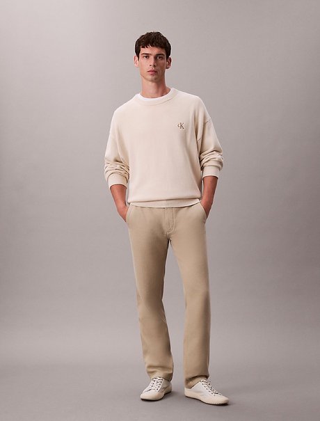 Erkek Straight Cotton Twill Pantolon