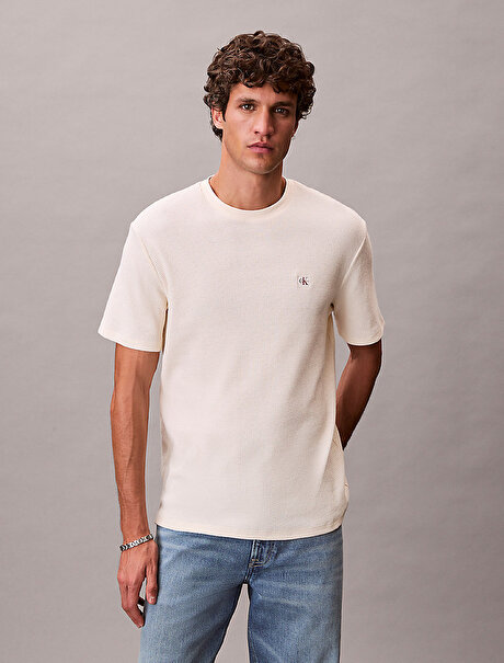 Erkek Waffle Badge Crew T-shirt
