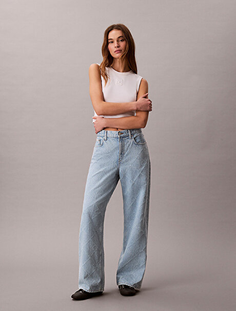 Kadın Low Rise Baggy Jean Pantolon