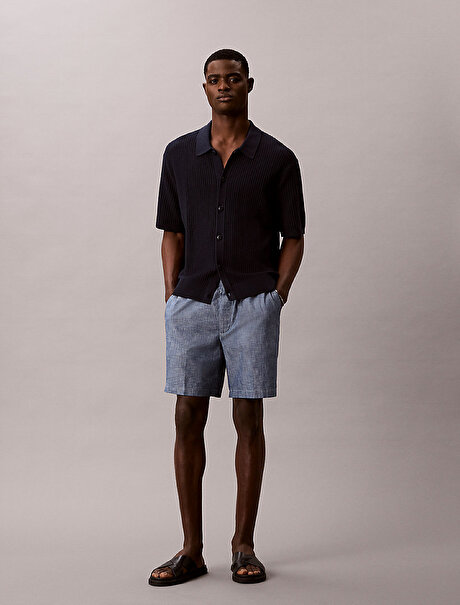 Erkek Straight Chambray Şort