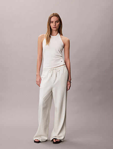 Kadın Linen Weekend Casual Pantolon