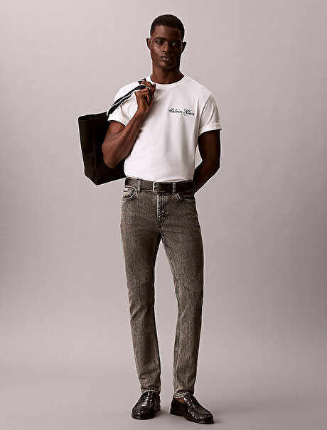 Erkek Slim Taper Oyster Jean Pantolon