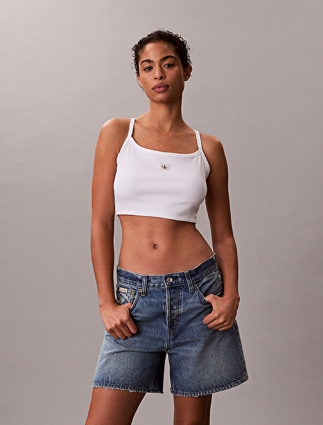 Kadın Woven Label Tank Top