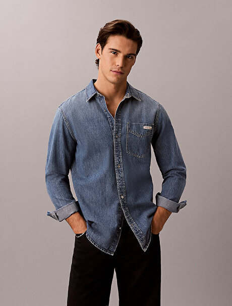 Erkek CK Vintage Indigo Casual Gömlek