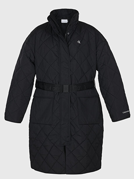 Kadın Belted Quilted Mont